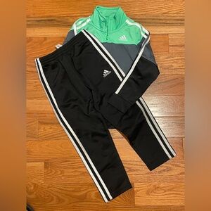 Adidas Tracksuit Black and Green Size 5